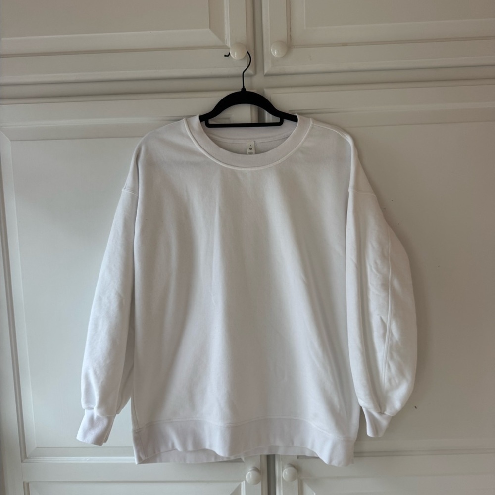 Lululemon Perfectly Oversized Crew White sweatshirt, Size 6 - Picture 5 of 8
